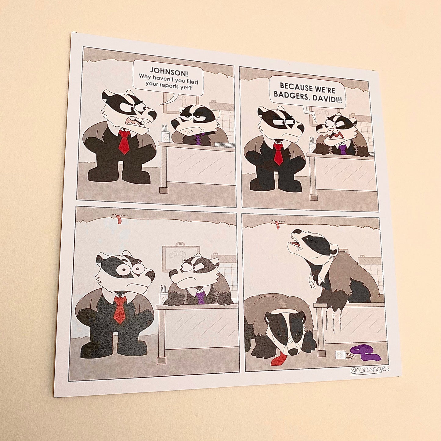 'BADGERS' Comic Print | 10"x10"