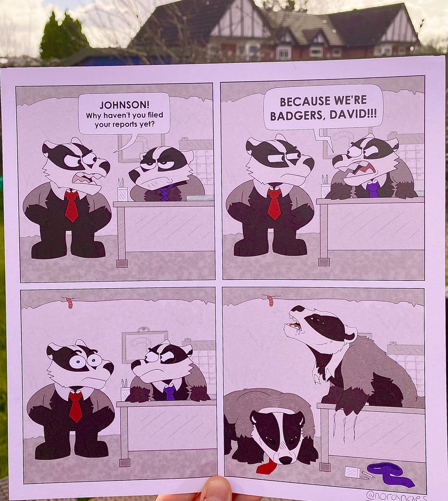 'BADGERS' Comic Print | 10"x10"