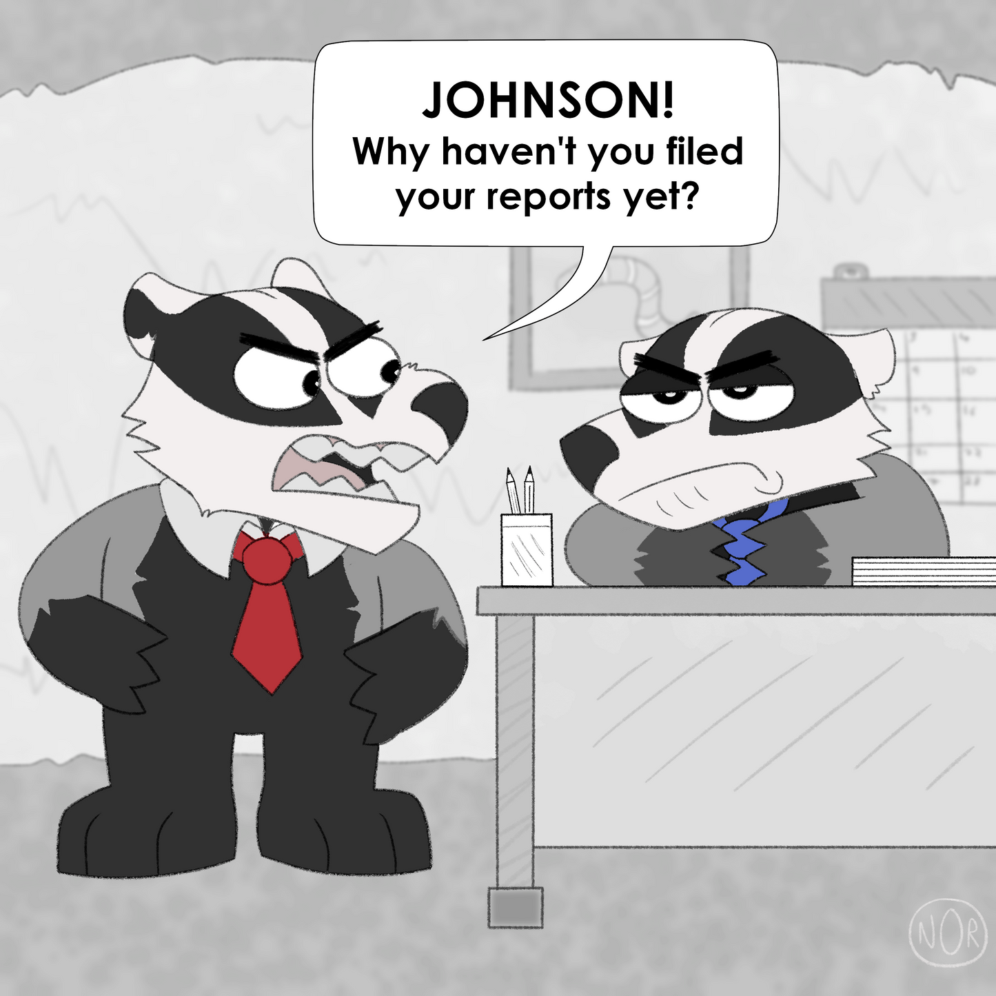 'BADGERS' Comic Print | 10"x10"