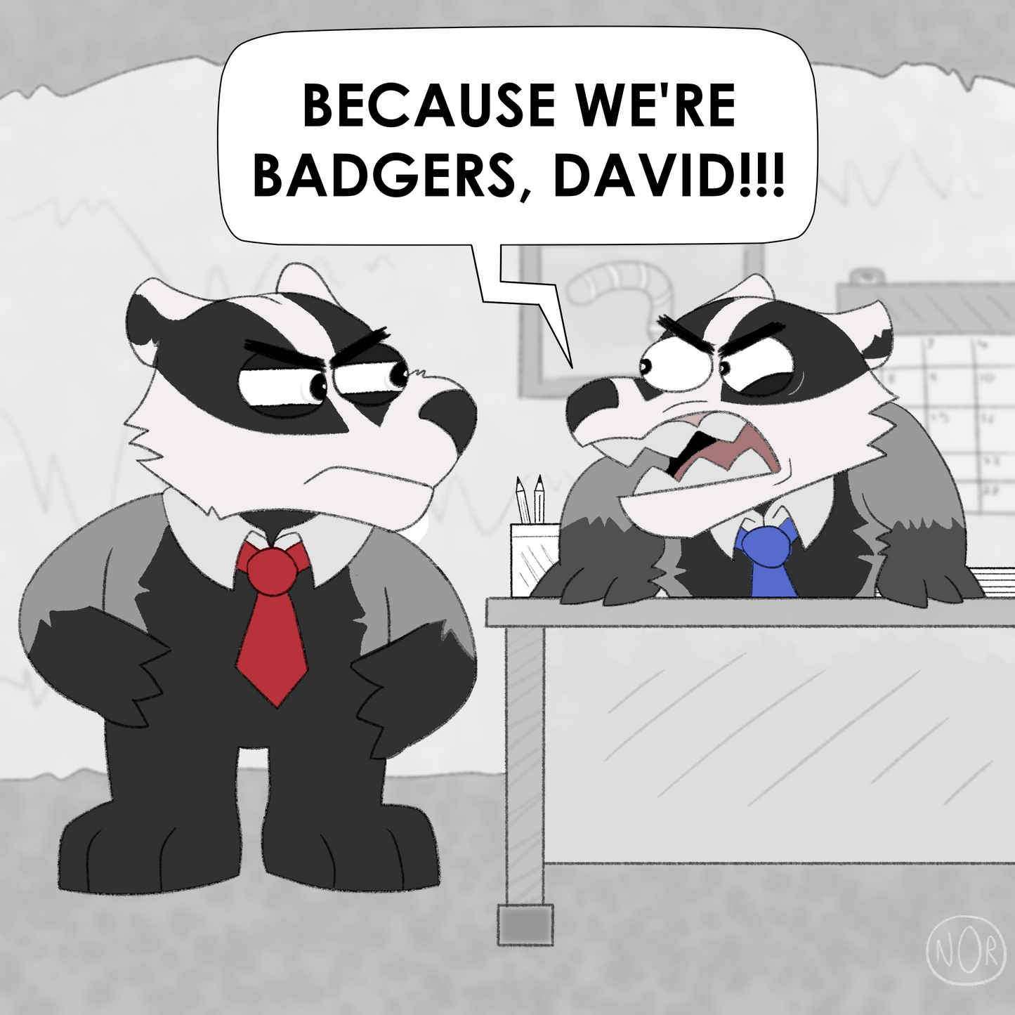 'BADGERS' Comic Print | 10"x10"