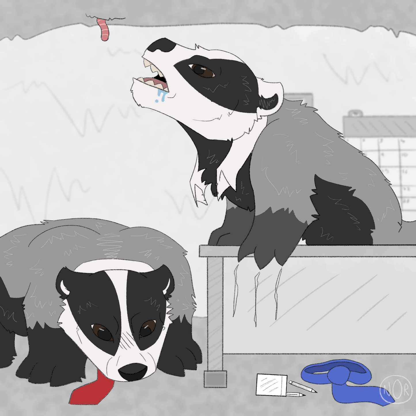 'BADGERS' Comic Print | 10"x10"