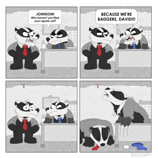 'BADGERS' Comic Print | 10"x10"