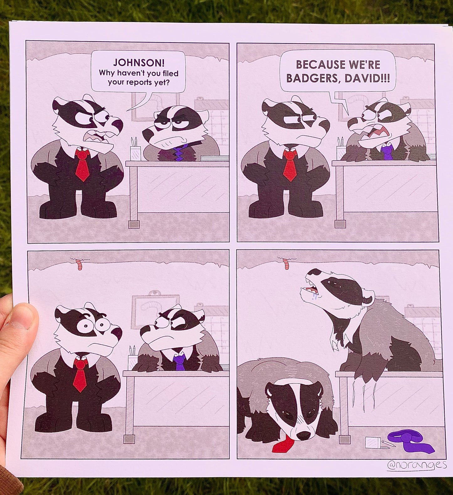 'BADGERS' Comic Print | 10"x10"